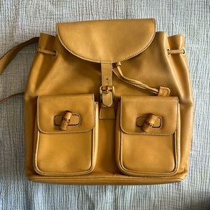 Vintage Gucci leather backpack in camel